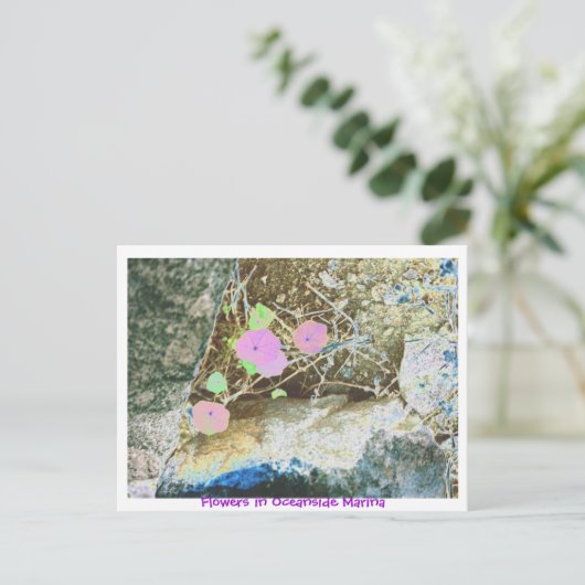 Bloemen in Oceanside Marina Briefkaart (Staand voorkant)