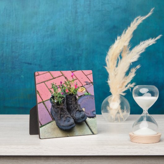 Bloemen in oude Boots Fotoplaat (Insitu)