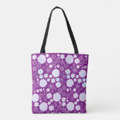 Bloemen in Paarse Floral Pattern Custom Named Tote Bag (Achterkant)