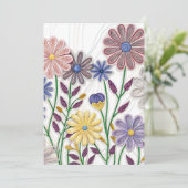 Bloemen in papier en draad: 3D Quilled Wildflower Kaart (Staand voorkant)