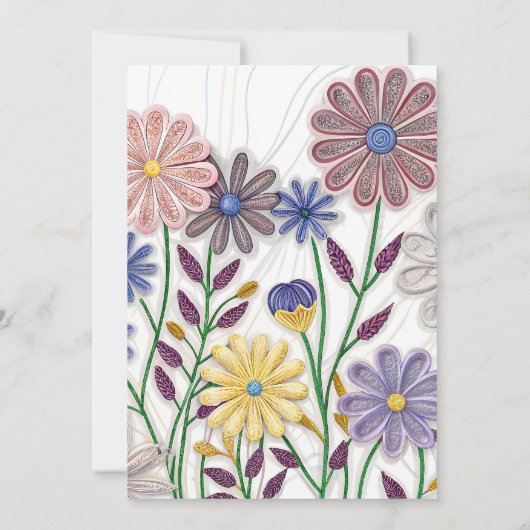 Bloemen in papier en draad: 3D Quilled Wildflower Kaart (Achterkant)