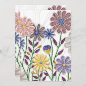 Bloemen in papier en draad: 3D Quilled Wildflower Kaart (Voorkant / Achterkant)