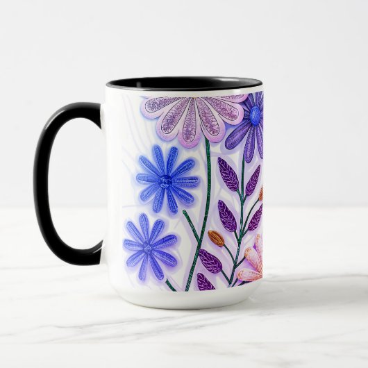 Bloemen in papier en draad: 3D Quilled Wildflower Mok (Links)