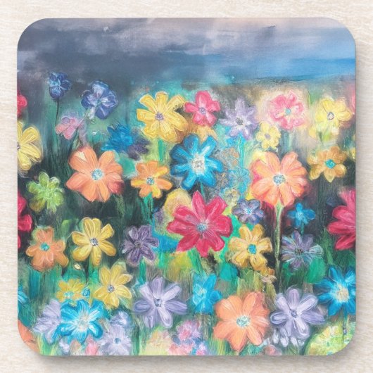 Bloemen in Pastel - Onderzetter (Voorkant)
