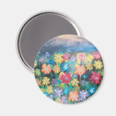Bloemen in pastelmagneet magneet (Voorkant / Achterkant)