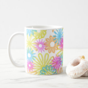 Bloemen in pasteltinten koffiemok