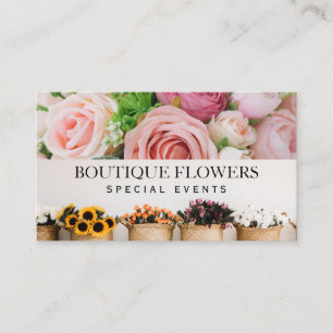 Bloemen in potten Mooie Rozen Visitekaartje