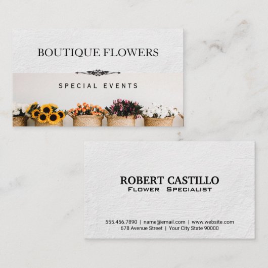 Bloemen in potten visitekaartje (Voorkant / Achterkant)
