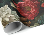  Bloemen in Red & Cream Decoupage Cadeaupapier (Rol Hoek)