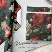  Bloemen in Red & Cream Decoupage Cadeaupapier