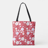 Bloemen in Red Floral Pattern Custom Named Tote Bag (Achterkant)