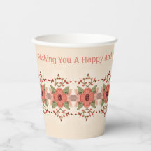 Bloemen in roestige rode perzik met roze