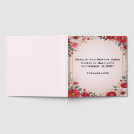 Bloemen in roze bruiloft gastenboek