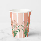 Bloemen in roze en perzik papieren bekers (Links)