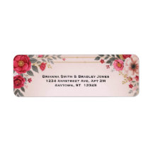 Bloemen in roze retouradres