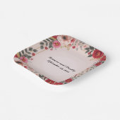 Bloemen in Roze Trouwdouche Bachelorette Party Papieren Bordje (Gebogen)