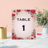 Bloemen in Roze Trouwtafel Acryl Teken Acryl Bord (Huwelijk)