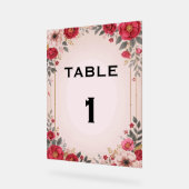 Bloemen in Roze Trouwtafel Acryl Teken Acryl Bord (Hoek)