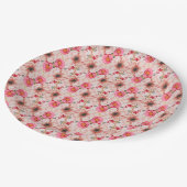 Bloemen in roze Vrijgezellenfeest vrijgezellenfees Papieren Bordje (Gekanteld)