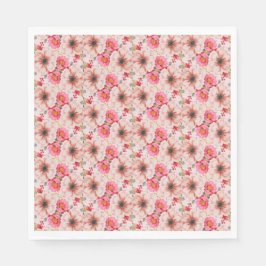 Bloemen in roze Vrijgezellenfeest vrijgezellenfees Servet