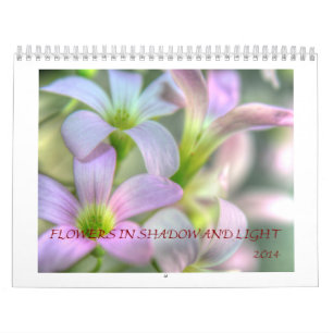 Bloemen in schaduwen en licht kalender