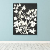 Bloemen in Silhouette Canvas Afdruk (Insitu (Houten vloer))