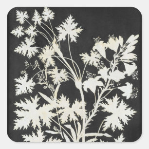Bloemen in Silhouette Vierkante Sticker