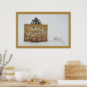 Bloemen in sneeuw poster (Keuken)