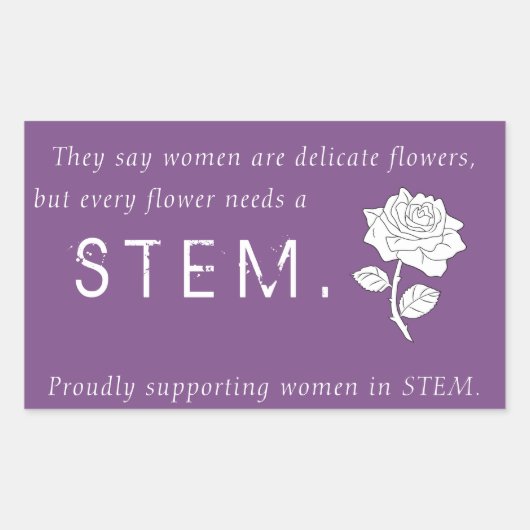 Bloemen in STEM Rechthoekige Sticker (Voorkant)