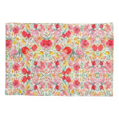 Bloemen in  stijl en weidegras kussensloop (Achterkant-Links)