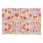 Bloemen in  stijl en weidegras kussensloop (Voorkant-Links)