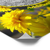 Bloemen in Sunshine Voeg uw foto gepersonaliseerd Poster (Hoek)