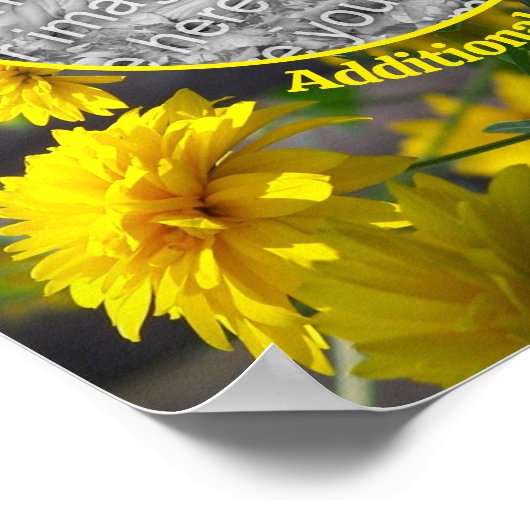 Bloemen in Sunshine Voeg uw foto gepersonaliseerd Poster (Hoek)