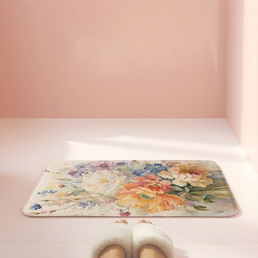 Bloemen in vaas badmat