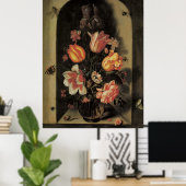 Bloemen in vaas,  Barokke Floral still Life Poster (Thuiskantoor)