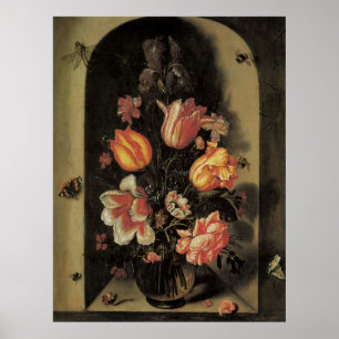 Bloemen in vaas,  Barokke Floral still Life Poster