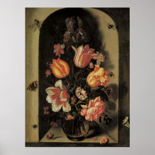 Bloemen in vaas, Barokke Floral still Life Poster