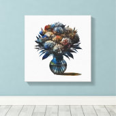 Bloemen in vaas canvas afdruk (Insitu (Houten vloer))