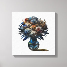 Bloemen in vaas canvas afdruk