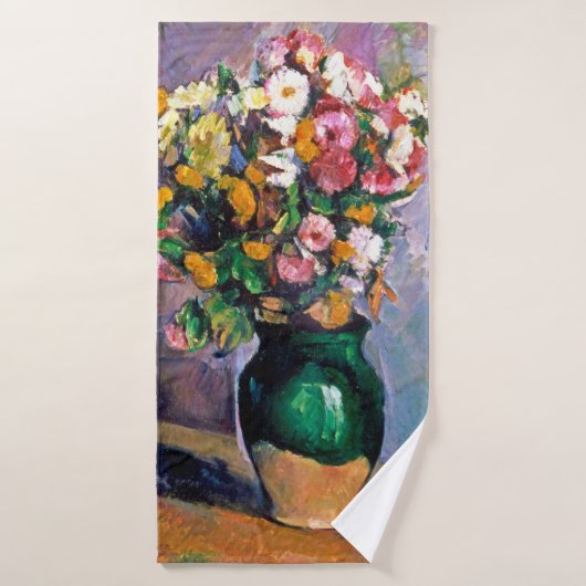 Bloemen in Vaas, Cezanne Badhanddoek (Badhanddoek)
