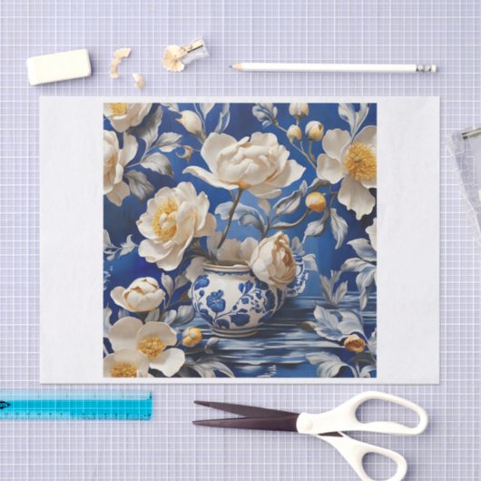 Bloemen in vaas decoupage tissue papier (Craft)