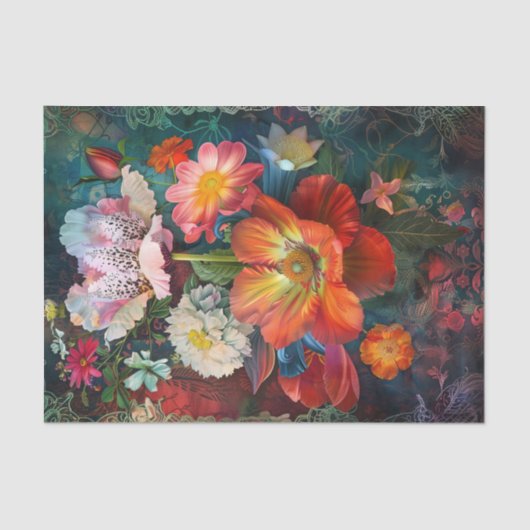  BLOEMEN IN VAAS DECOUPAGE TISSUEPAPIER (Voorkant)