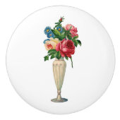 Bloemen in Vaas Elegant Shabby Chic Keramische Knop (Voorkant)