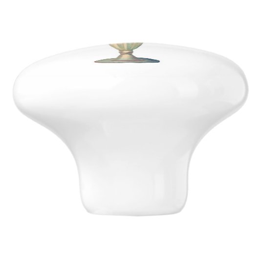 Bloemen in Vaas Elegant Shabby Chic Keramische Knop (Zijkant)