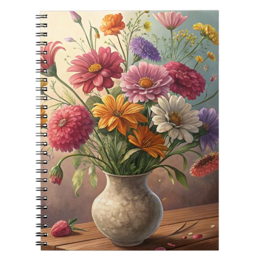Bloemen in vaas notitieboek (Voorkant)