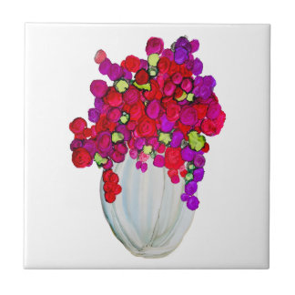 Bloemen in Vaas Tegeltje