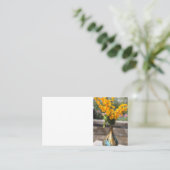 Bloemen in vaas visitekaartje (Staand voorkant)