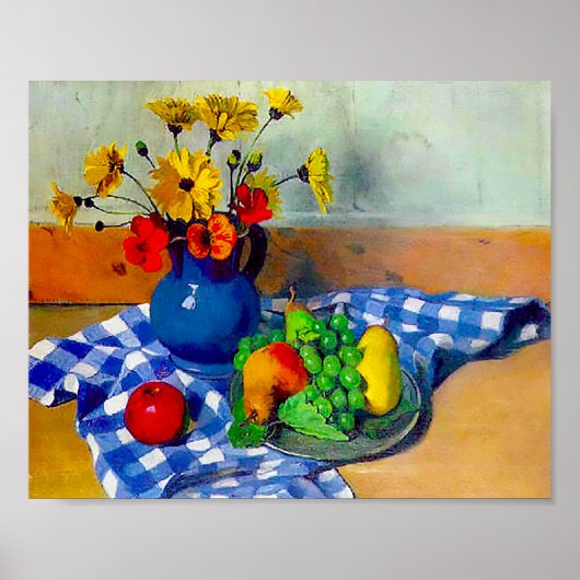 Bloemen in Vase 1922 door Felix Vallotton Poster (Voorkant)