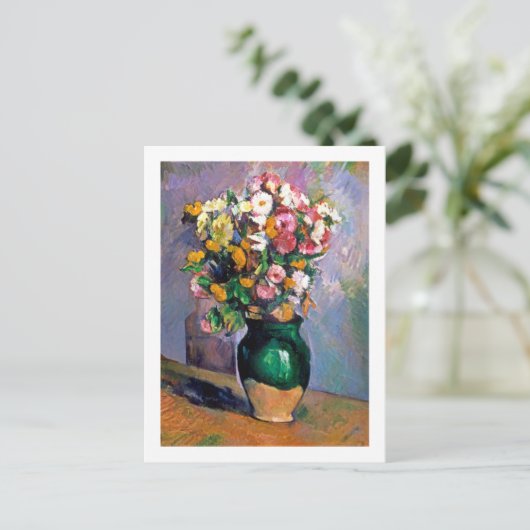 Bloemen in Vase, Cezanne Briefkaart (Staand voorkant)