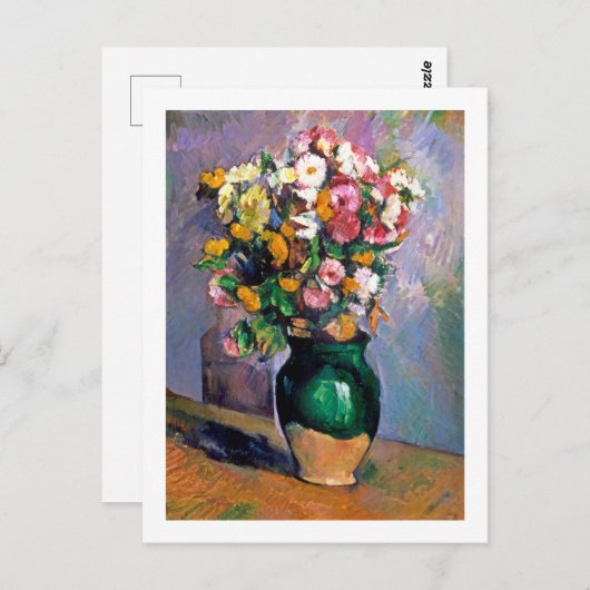 Bloemen in Vase, Cezanne Briefkaart (Voorkant / Achterkant)